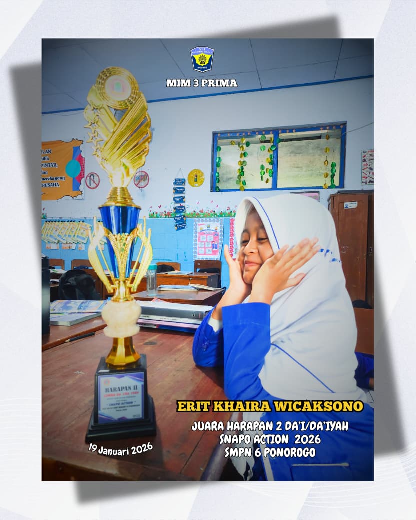 Siswi MIM 3 Prima Raih Juara Harapan 2 Dai/Daiyah SNAPO Action 2026